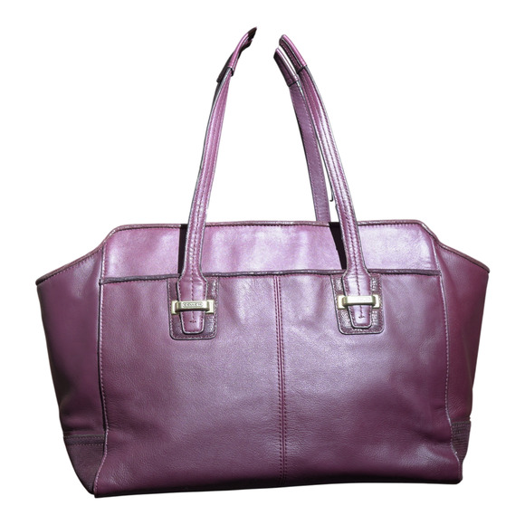 VTG Coach Taylor Leather Carry All Satchel Burgundy Gold No. 13820--F23905 EUC - Picture 2 of 12